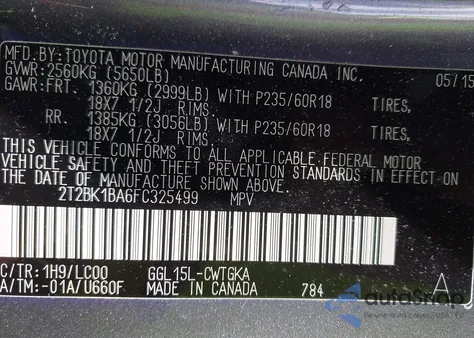 2015 Lexus Rx 350 from USA, damaged, VIN 2T2BK1BA6FC325499